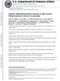 Cover page: Veterans Health Administration response to 2021 recall of Philips Respironics devices: A case study.