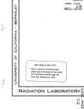 Cover page: CARRIER-FREE RADIOISOTOPES FROM CYCLOTRON TARGETS XXI. PREPARATION AND ISOLATION OF TI200,201,202 FROM MERCURY