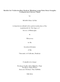 Cover page: Models for Understanding Student Thinking using Data from Complex Computerized Science Tasks