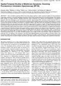 Cover page: Spatial-Temporal Studies of Membrane Dynamics: Scanning Fluorescence Correlation Spectroscopy (SFCS)