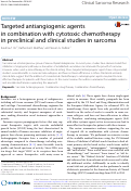 Cover page: Targeted antiangiogenic agents in combination with cytotoxic chemotherapy in preclinical and clinical studies in sarcoma