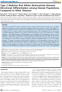 Cover page: Type 2 Diabetes Risk Alleles Demonstrate Extreme Directional Differentiation among Human Populations, Compared to Other Diseases