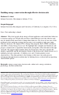 Cover page: Enabling energy conservation through effective decision aids