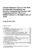 Cover page: Extreme Departure Test as a New Rule for Balancing Surreptitious and Intrusive Newsgathering Practices with Competing Interests: The Use of Hidden Cameras vs. the Right to Be Let Alone