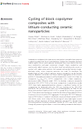 Cover page: Cycling of block copolymer composites with lithium-conducting ceramic nanoparticles