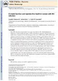 Cover page: Gonadal Function and Reproductive Health in Women with Human Immunodeficiency Virus Infection