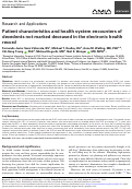 Cover page: Patient characteristics and health system encounters of decedents not marked deceased in the electronic health record