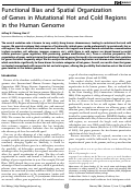 Cover page: Functional Bias and Spatial Organization of Genes in Mutational Hot and Cold Regions in the Human Genome