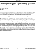 Cover page: Administrative Support and Clinical Shift Load Varies among Emergency Medicine Residency Leadership