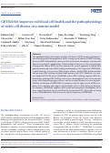 Cover page: GBT021601 improves red blood cell health and the pathophysiology of sickle cell disease in a murine model