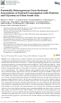 Cover page: Potentially Heterogeneous Cross-Sectional Associations of Seafood Consumption with Diabetes and Glycemia in Urban South Asia.