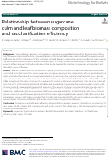 Cover page: Relationship between sugarcane culm and leaf biomass composition and saccharification efficiency