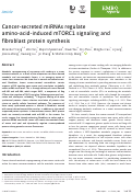 Cover page: Cancer-secreted miRNAs regulate amino-acid-induced mTORC1 signaling and fibroblast protein synthesis