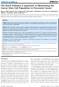 Cover page: The Notch pathway is important in maintaining the cancer stem cell population in pancreatic cancer.