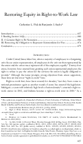 Cover page: Restoring Equity in Right-to-Work Law