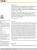 Cover page: Empirical lessons regarding contraception in a protracted refugee setting: A descriptive study from Maela camp on the Thai-Myanmar border 1996 – 2015