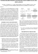 Cover page: Wavelet-based Poisson Solver for use in Particle-In-Cell Simulations