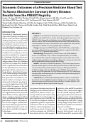 Cover page: Economic Outcomes of a Precision Medicine Blood Test To Assess Obstructive Coronary Artery Disease: Results from the PRESET Registry.