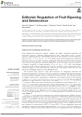 Cover page: Editorial: Regulation of Fruit Ripening and Senescence