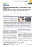 Cover page: In Situ High Temperature Synthesis of Single-Component Metallic Nanoparticles