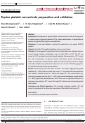 Cover page: Equine platelet concentrate preparation and validation