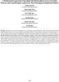 Cover page: A Mathematical Approach to Investigate the Relationship between Association Memory and Latent Semantic Analysis for Word Meanings in English and Chinese