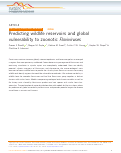 Cover page: Predicting wildlife reservoirs and global vulnerability to zoonotic Flaviviruses