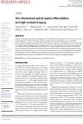 Cover page: Two-dimensional optical spatial differentiation and high-contrast imaging