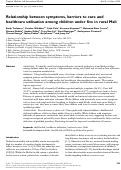 Cover page: Relationship between symptoms, barriers to care and healthcare utilisation among children under five in rural Mali