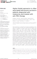 Cover page: Higher Nodal expression is often associated with poorer survival in patients diagnosed with melanoma and treated with anti-PD1 therapy.