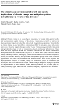 Cover page: The climate gap: environmental health and equity implications of climate change and mitigation policies in California—a review of the literature