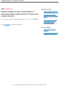 Cover page: Delayed charge recovery discrimination of passivated surface alpha events in P-type point-contact detectors