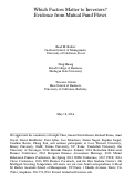 Cover page: Which Factors Matter to Investors? Evidence from Mutual Fund Flows