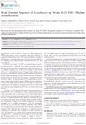 Cover page: Draft Genome Sequence of Leucobacter sp. Strain UCD-THU (Phylum Actinobacteria)