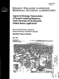 Cover page: Improved discharge characteristics of tunnel-containing manganese oxide electrodes for rechargeable lithium battery applications
