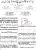 Cover page: An Actively Balanced Distributed Regenerative Snubber with Reduced Part Count in Multi-Level Power Converters