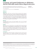 Cover page: Language and spatial dysfunction in Alzheimer disease with white matter thorn-shaped astrocytes.