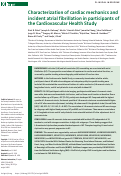 Cover page: Characterization of cardiac mechanics and incident atrial fibrillation in participants of the Cardiovascular Health Study