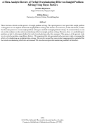 Cover page: A Meta-Analytic Review of Verbal Overshadowing Effect on Insight ProblemSolving Using Bayes Factors