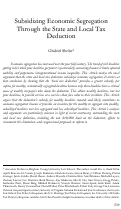 Cover page: Subsidizing Economic Segregation Through the State and Local Tax Deduction