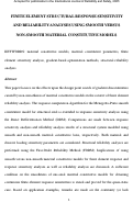 Cover page: FINITE ELEMENT STRUCTURAL RESPONSE SENSITIVITY AND RELIABILITY ANALYSES USING SMOOTH VERSUS NON-SMOOTH MATERIAL CONSTITUTIVE MODELS