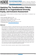 Cover page of Applying The Transformation Trifecta Model to an Organizational Diversity, Equity, and Inclusion Assessment