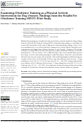 Cover page: Examining Obedience Training as a Physical Activity Intervention for Dog Owners: Findings from the Stealth Pet Obedience Training (SPOT) Pilot Study