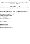 Cover page: Differences in Administration of Influenza Vaccine to Elderly Adults by Physician Sex, 2006-2016