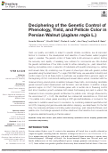 Cover page: Deciphering of the Genetic Control of Phenology, Yield, and Pellicle Color in Persian Walnut (Juglans regia L.)