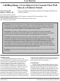 Cover page of A Baffling Bump: A Case Report of an Unusual Chest Wall Mass in a Pediatric Patient