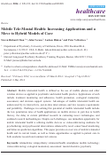 Cover page: Mobile Tele-Mental Health: Increasing Applications and a Move to Hybrid Models of Care