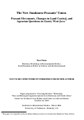 Cover page of The New Sundanese Peasants' Union: Peasant Movements, Changes in Land Control, and Agrarian Questions in Garut, West Java