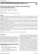 Cover page: Likely change indexes improve estimates of individual change on patient-reported outcomes