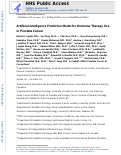 Cover page: Artificial Intelligence Predictive Model for Hormone Therapy Use in Prostate Cancer.